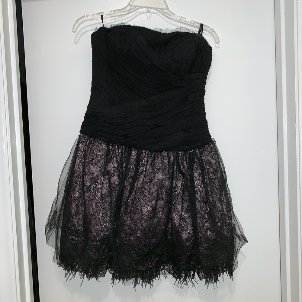 Bebe black and light pink dress